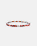 Ruby Tennis Bracelet 4mm | Stainless Steel Silver 1