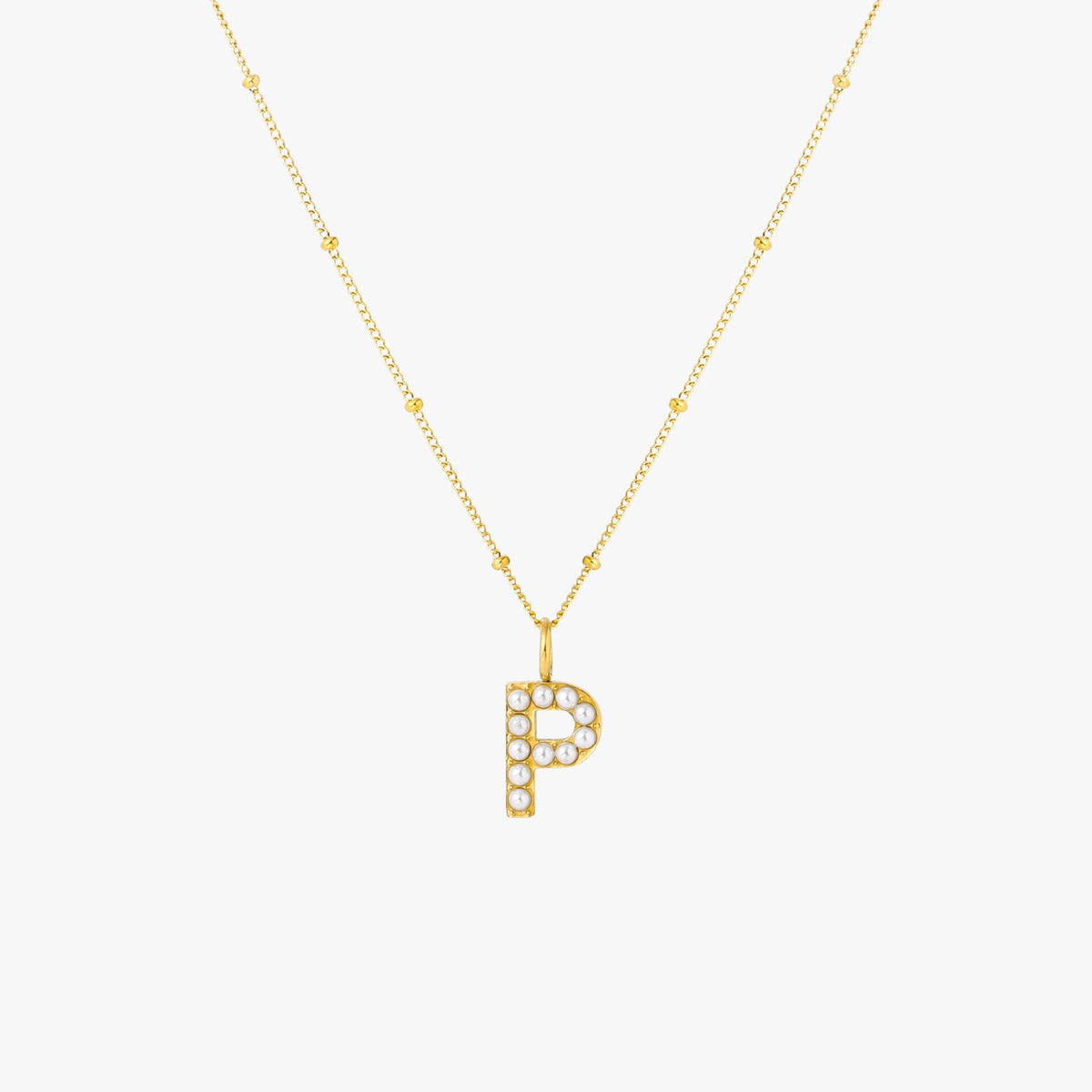 Pearl Initial Necklace 24