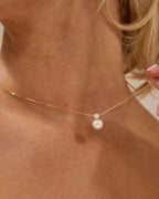 Pearl Zirconia Necklace | Gold 3