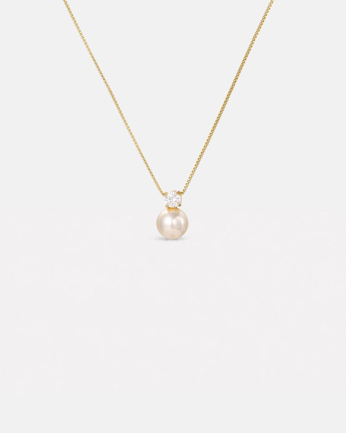 Pearl Zirconia Necklace | Gold 1