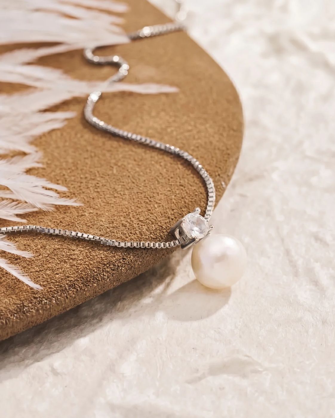 Pearl Zirconia Necklace | Silver 5