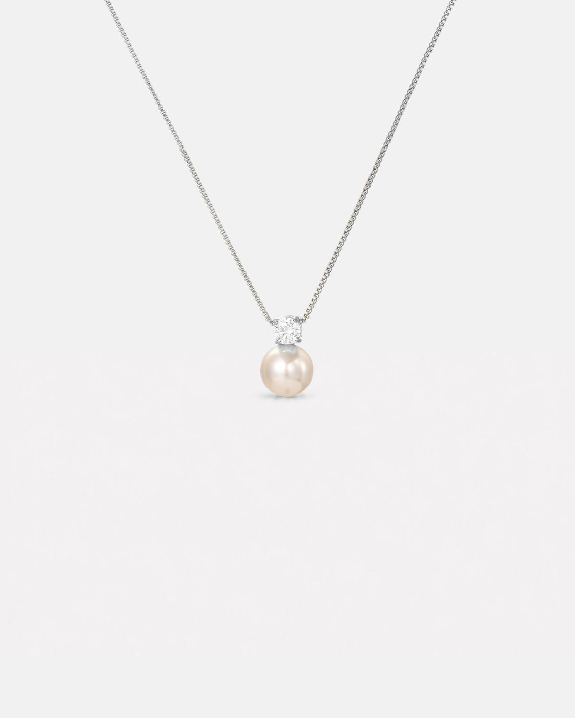 Pearl Zirconia Necklace | Silver 1