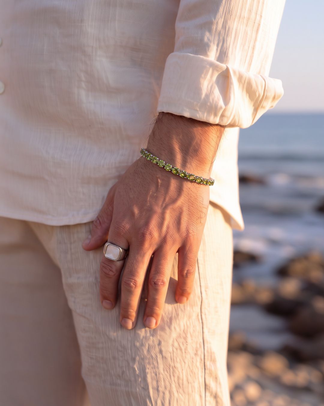 Peridot Tennis Bracelet | Silver 4