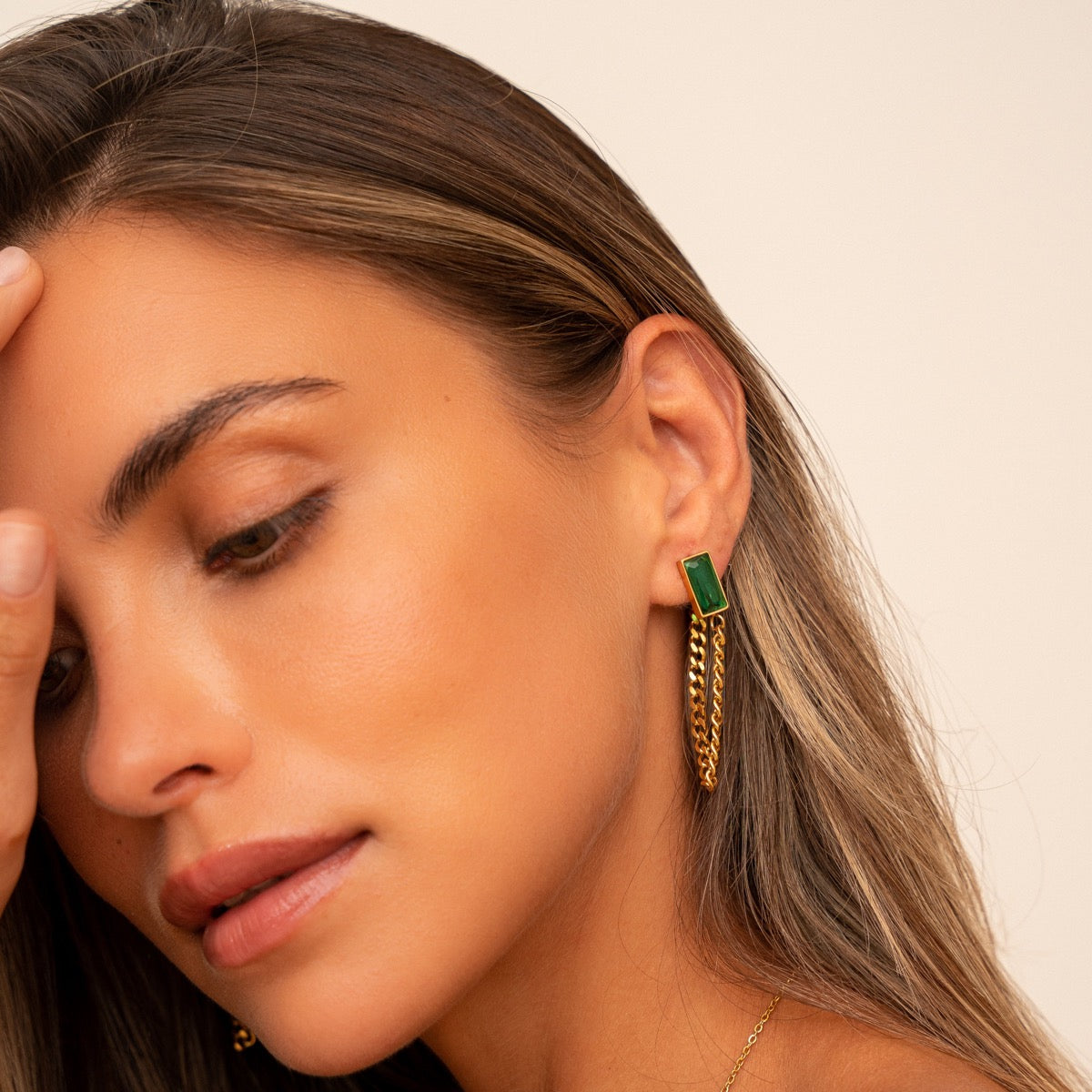 Esmeralda Chain Earrings 2