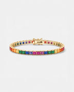 Tennis Bracelet | Rainbow 18K Gold 1