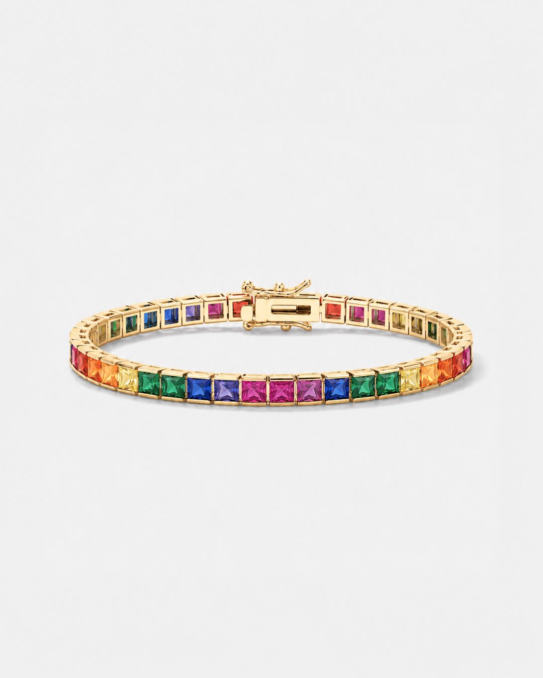 Tennis Bracelet | Rainbow 18K Gold 1