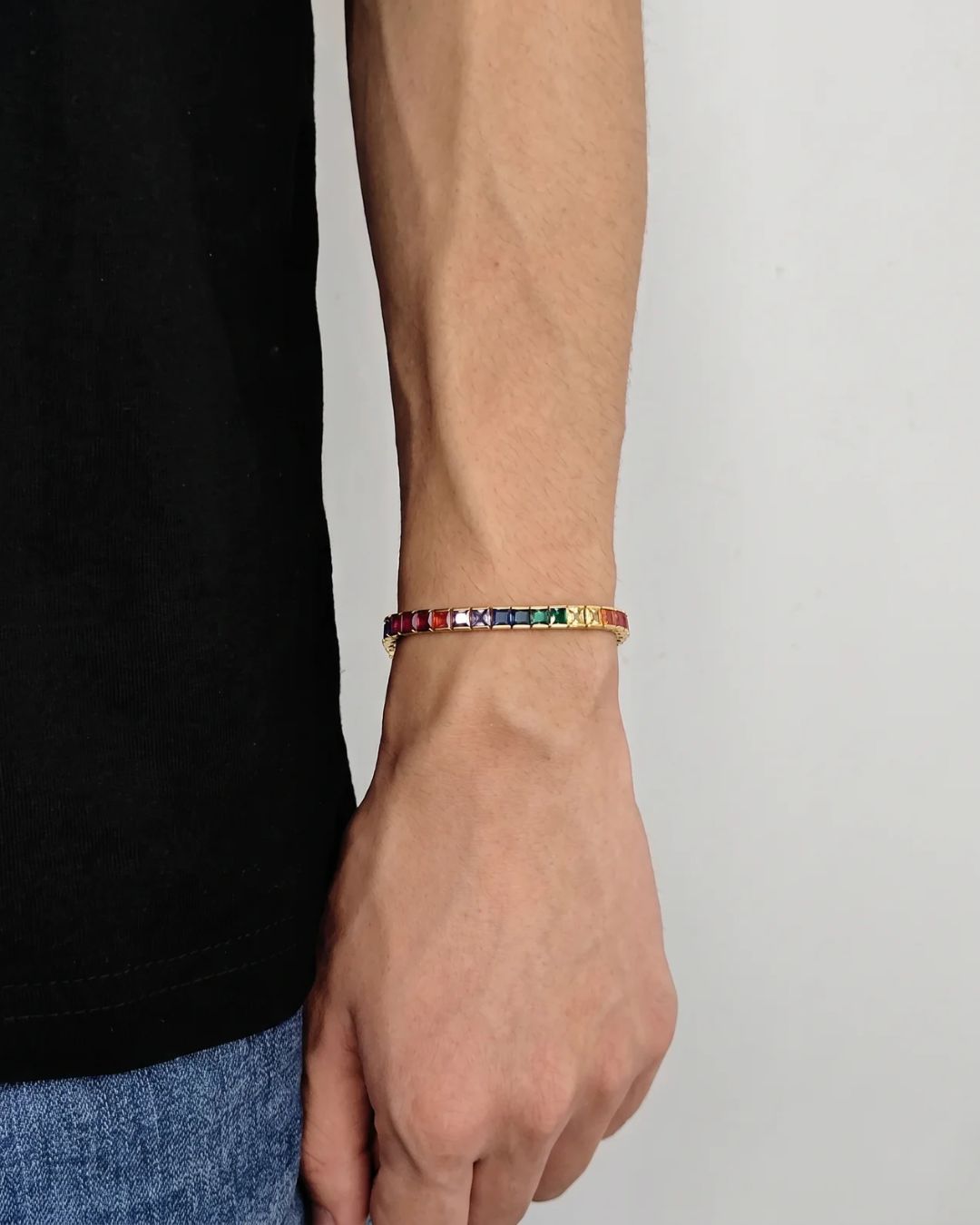 Tennis Bracelet | Rainbow 18K Gold 3