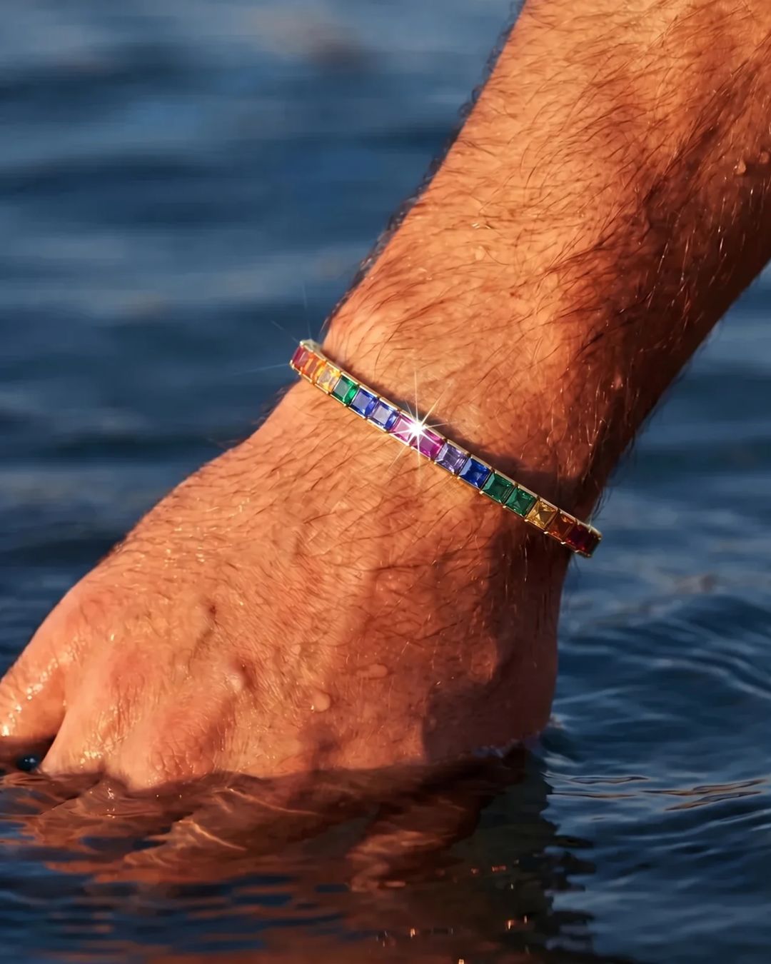 Tennis Bracelet | Rainbow 18K Gold 6