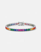 Tennis Bracelet | Rainbow Silver 1