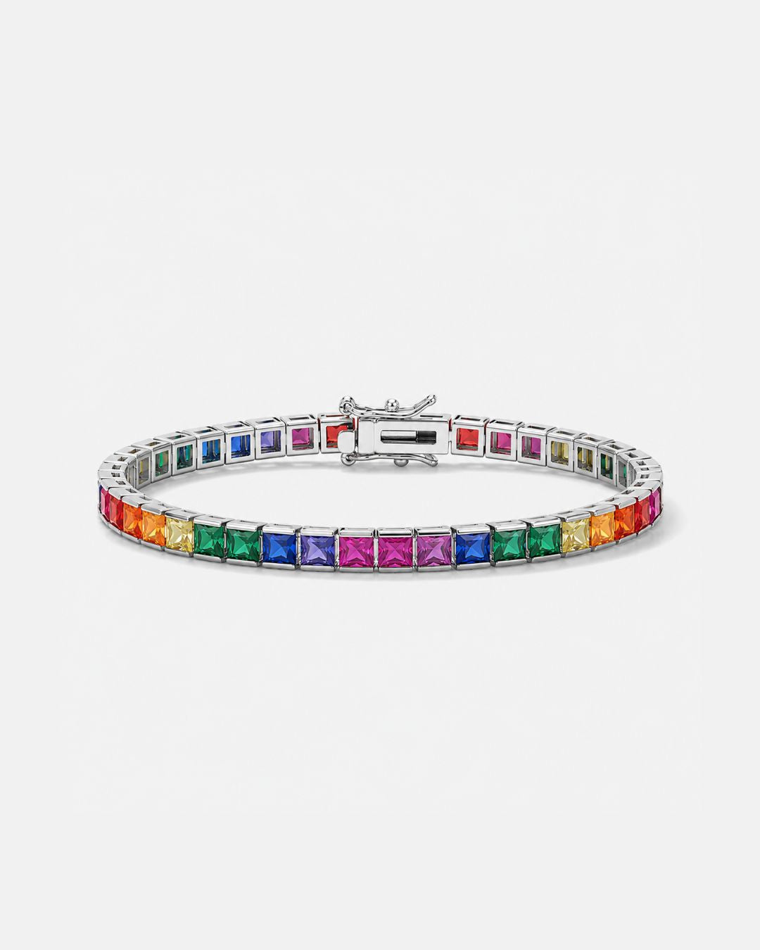 Tennis Bracelet | Rainbow Silver 1