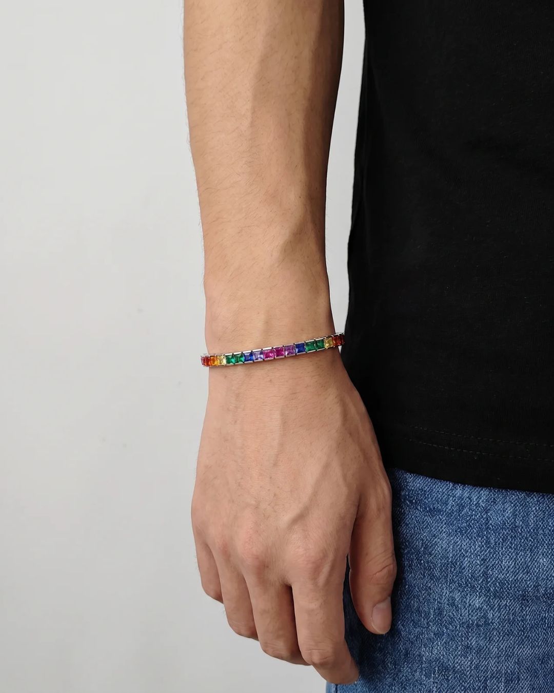 Tennis Bracelet | Rainbow Silver 3