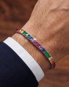 Tennis Bracelet | Rainbow Silver 4
