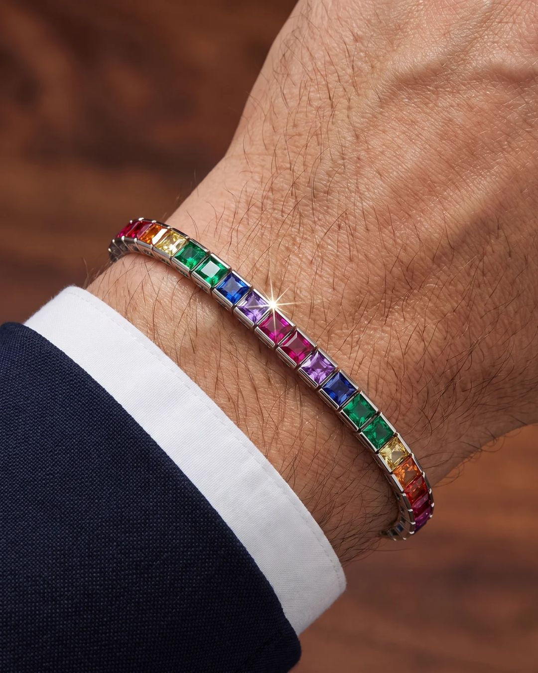Tennis Bracelet | Rainbow Silver 4