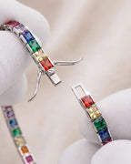 Tennis Bracelet | Rainbow Silver 6