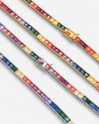 Tennis Necklace | Rainbow 18K Gold 3