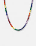 Tennis Necklace | Rainbow Silver 1
