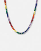 Tennis Necklace | Rainbow Silver 1
