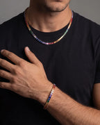 Tennis Necklace | Rainbow Silver 2