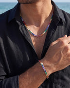 Tennis Necklace | Rainbow Silver 4
