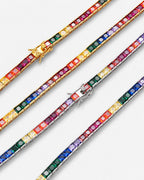 Tennis Necklace | Rainbow Silver 5