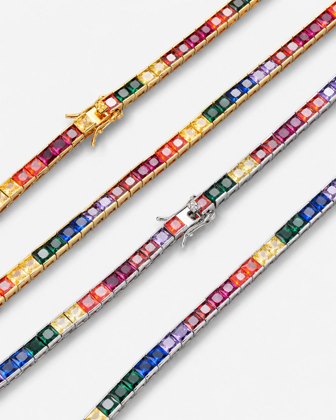 Tennis Necklace | Rainbow Silver 5