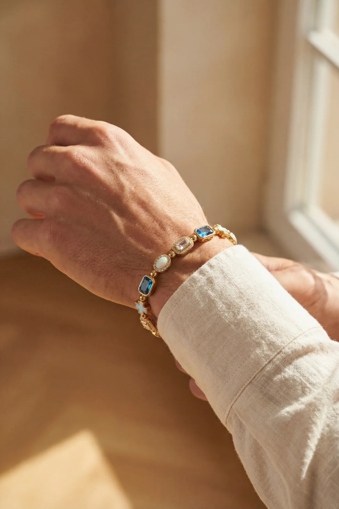 Royal Azure Mosaic Bracelet | 18K Gold 7