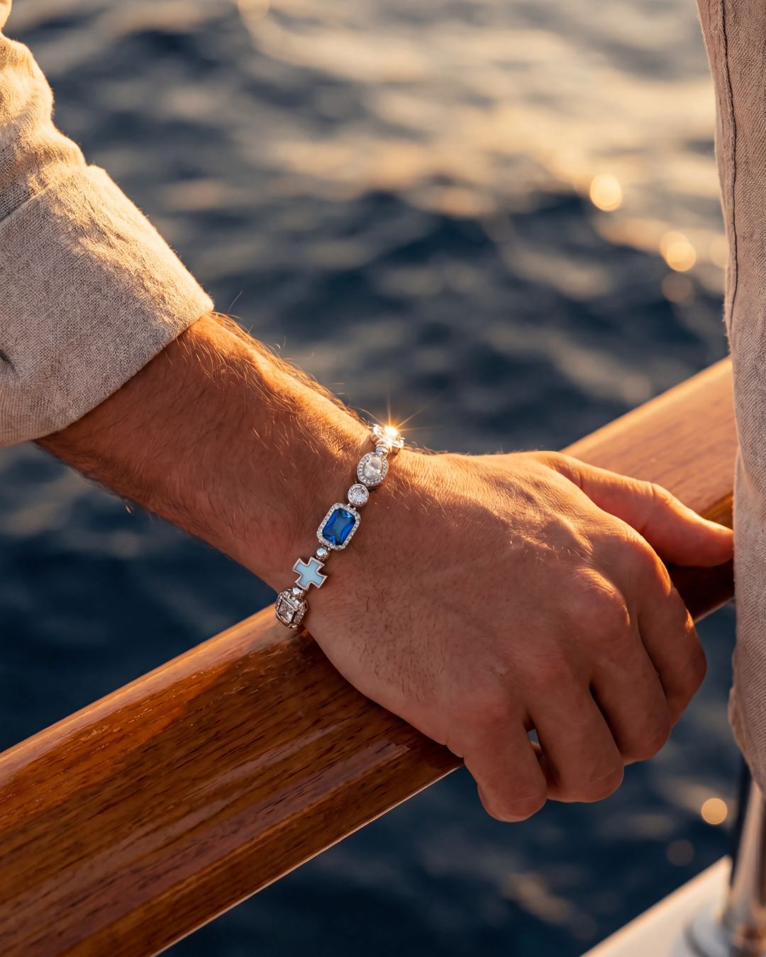 Royal Azure Mosaic Bracelet | Silver 6