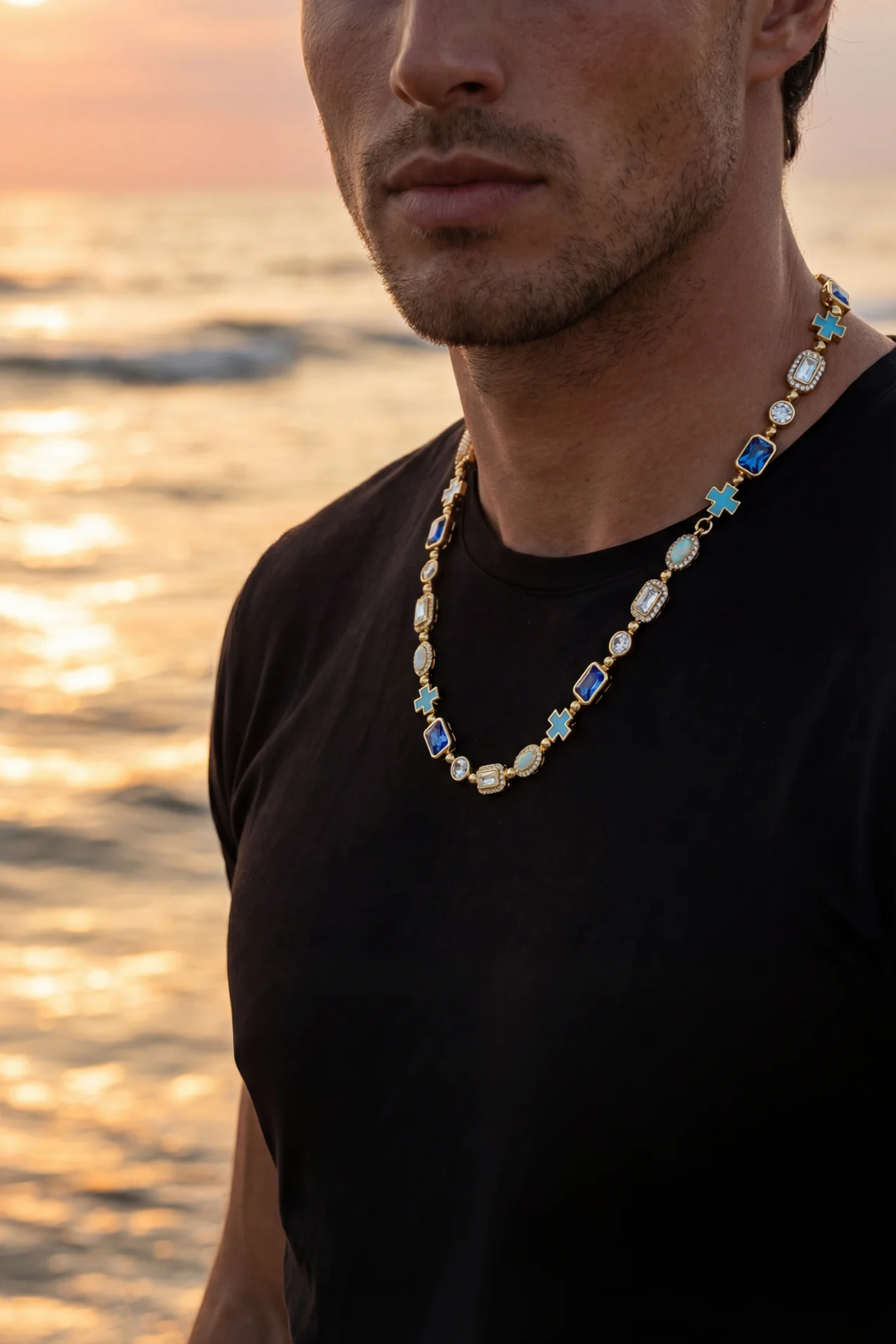 Royal Azure Mosaic Necklace | 18K Gold 5
