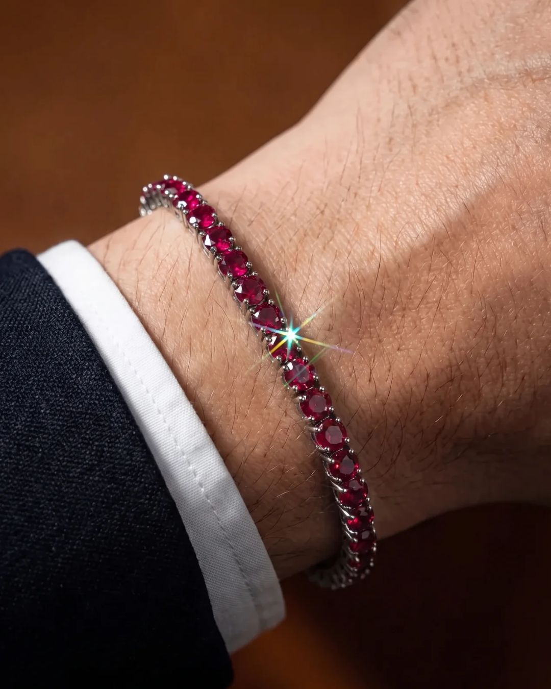 Rubis Éclat Bracelet | Red Moissanite 4