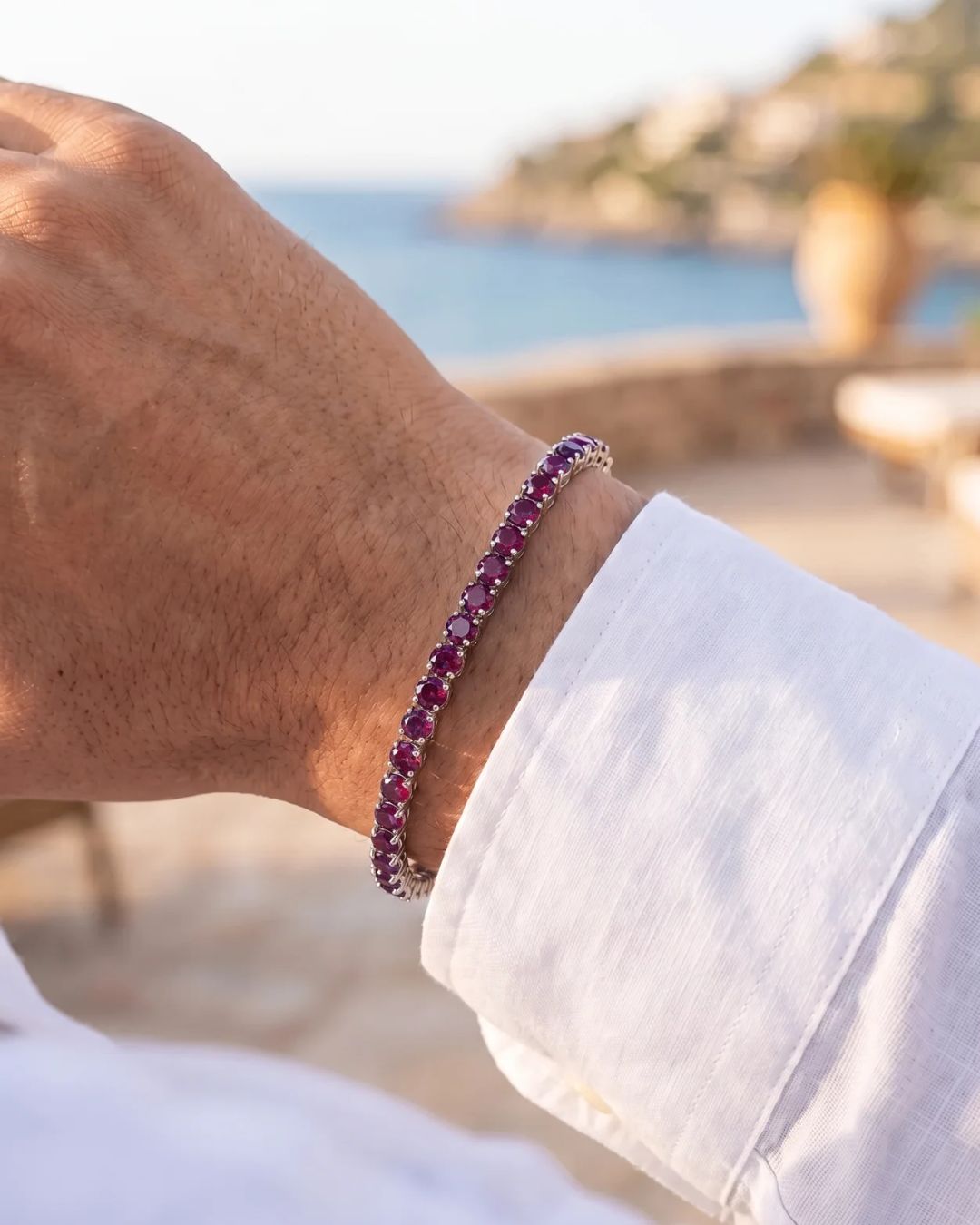 Rubis Éclat Bracelet | Red Moissanite 6