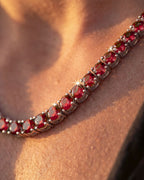 Tennis Necklace | Ruby Red Silver 4