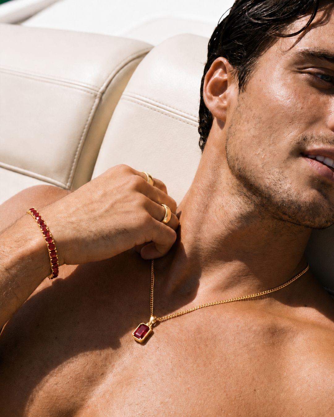 Ruby Pendant Necklace | 2 Carat 18K Gold 6