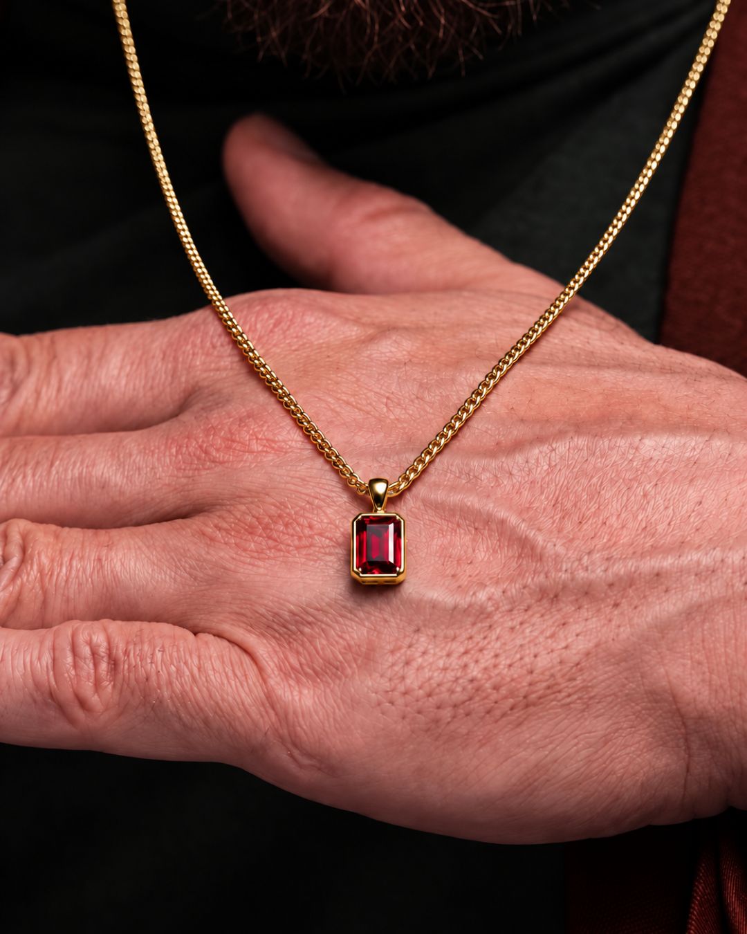 Ruby Pendant Necklace | 2 Carat 18K Gold 3