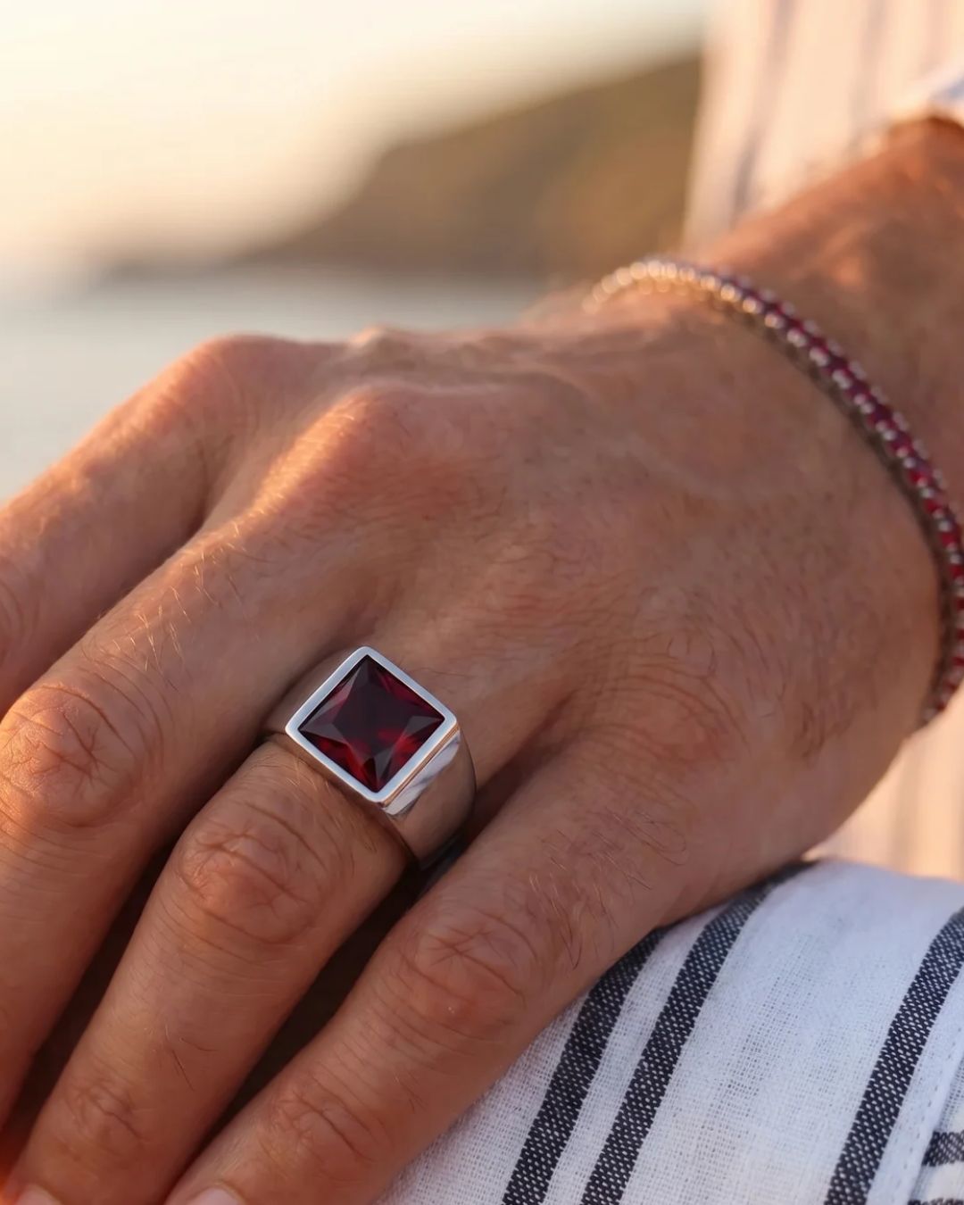 Ruby Ring | Titanium Steel 4