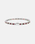 Ruby & Quartz Tennis Bracelet 4mm | Stainless Steel Silver 1