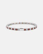 Ruby & Quartz Tennis Bracelet 4mm | Stainless Steel Silver 1