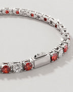Ruby & Quartz Tennis Bracelet 4mm | Stainless Steel Silver 3