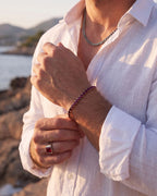 Ruby Tennis Bracelet 4mm | Stainless Steel Silver 4