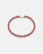 Ruby Tennis Bracelet 4mm | Stainless Steel Silver 3