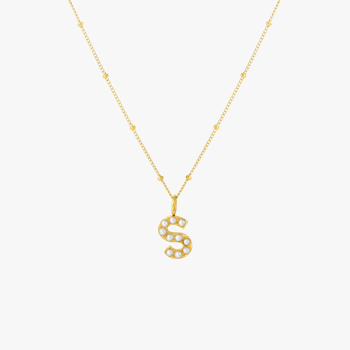 Pearl Initial Necklace 27