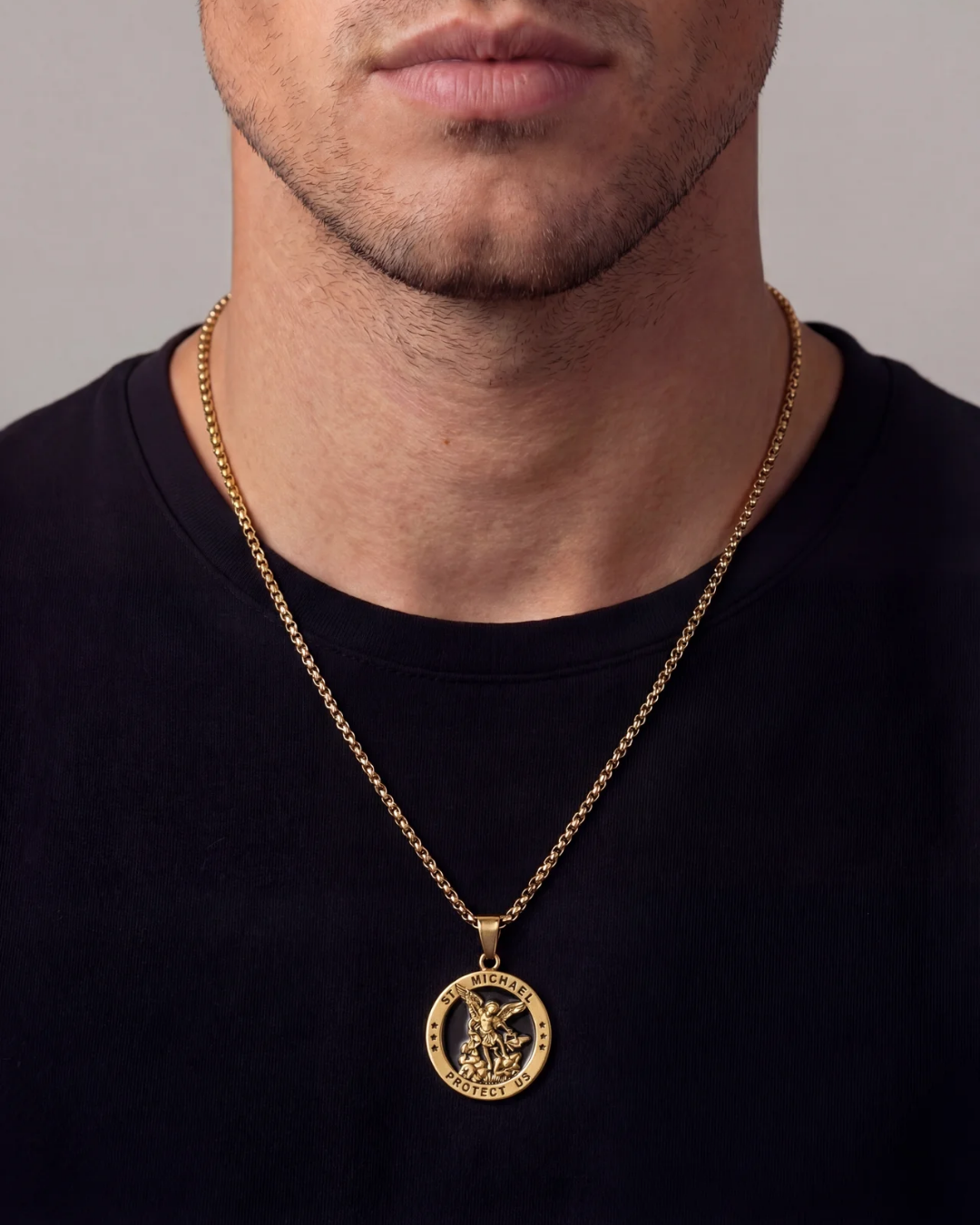 Saint Michael Protection Necklace | Gold 2