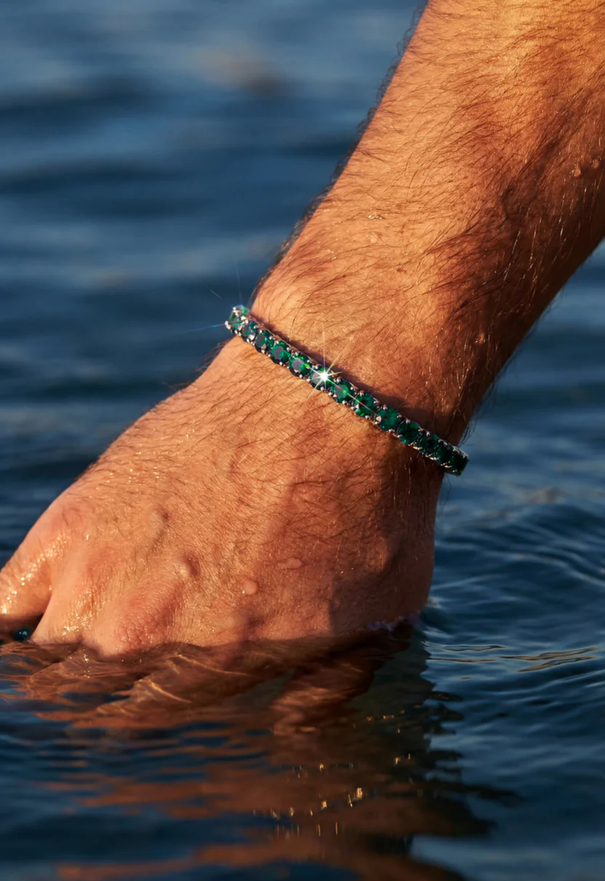 Reserva Tennis Bracelet | Emerald Green Silver 7