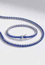 Tennis Necklace | Sapphire Blue Silver 5