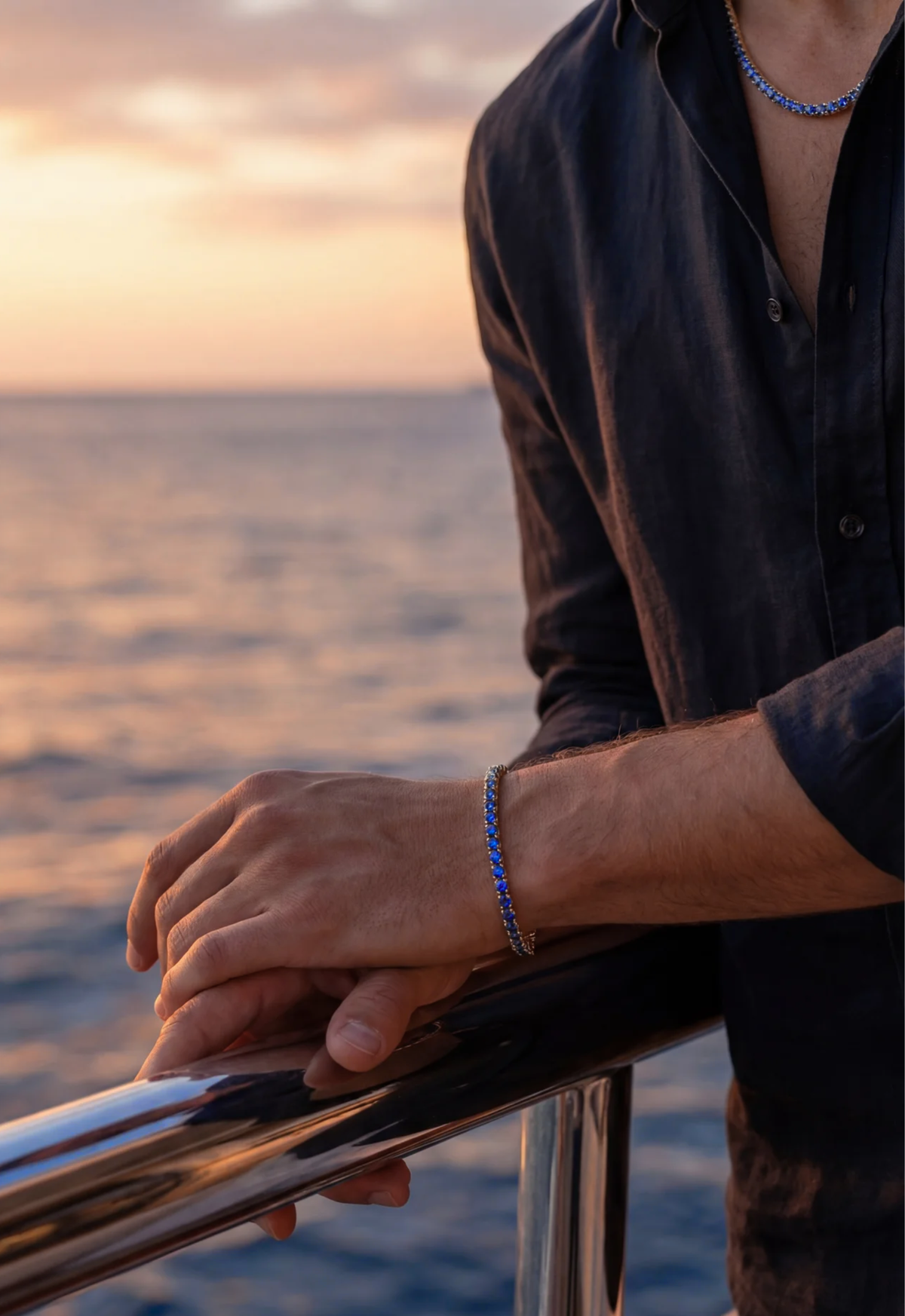 Reserva Tennis Bracelet | Sapphire Blue 14K Gold 9