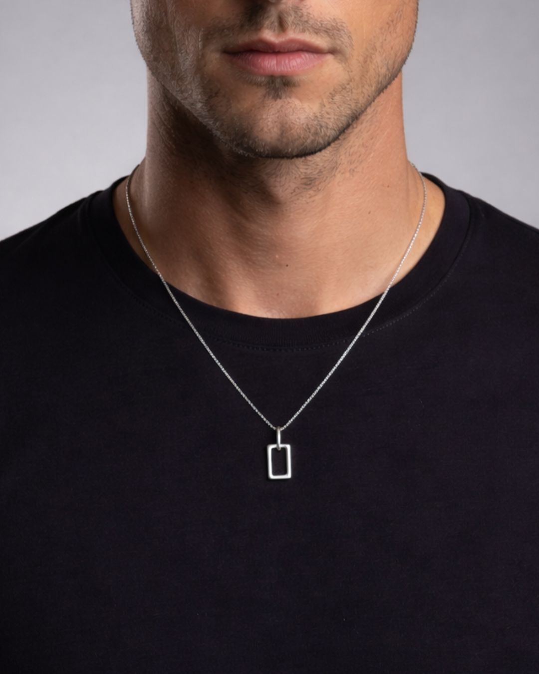 Silhouette Frame Necklace | Silver Plated 2