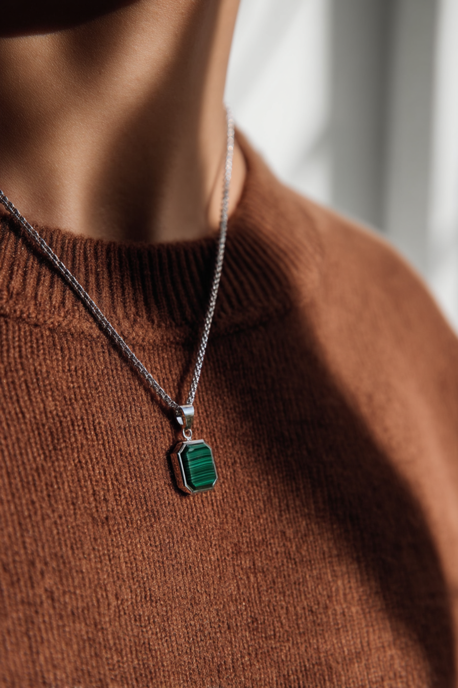 Malachio Necklace | Malachite Silver 2