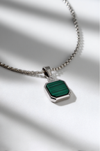 Malachio Necklace | Malachite Silver 3