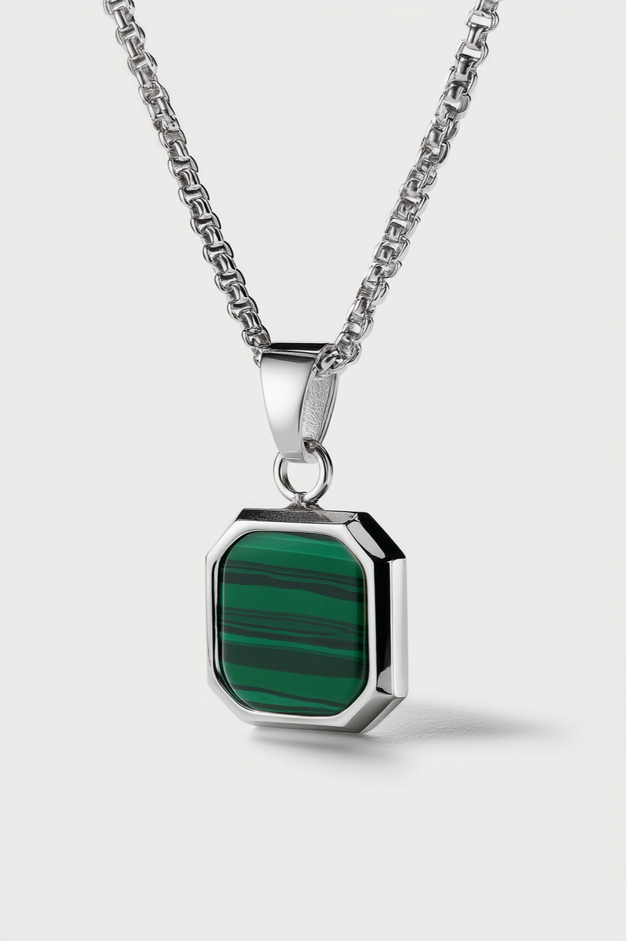 Malachio Necklace | Malachite Silver 5