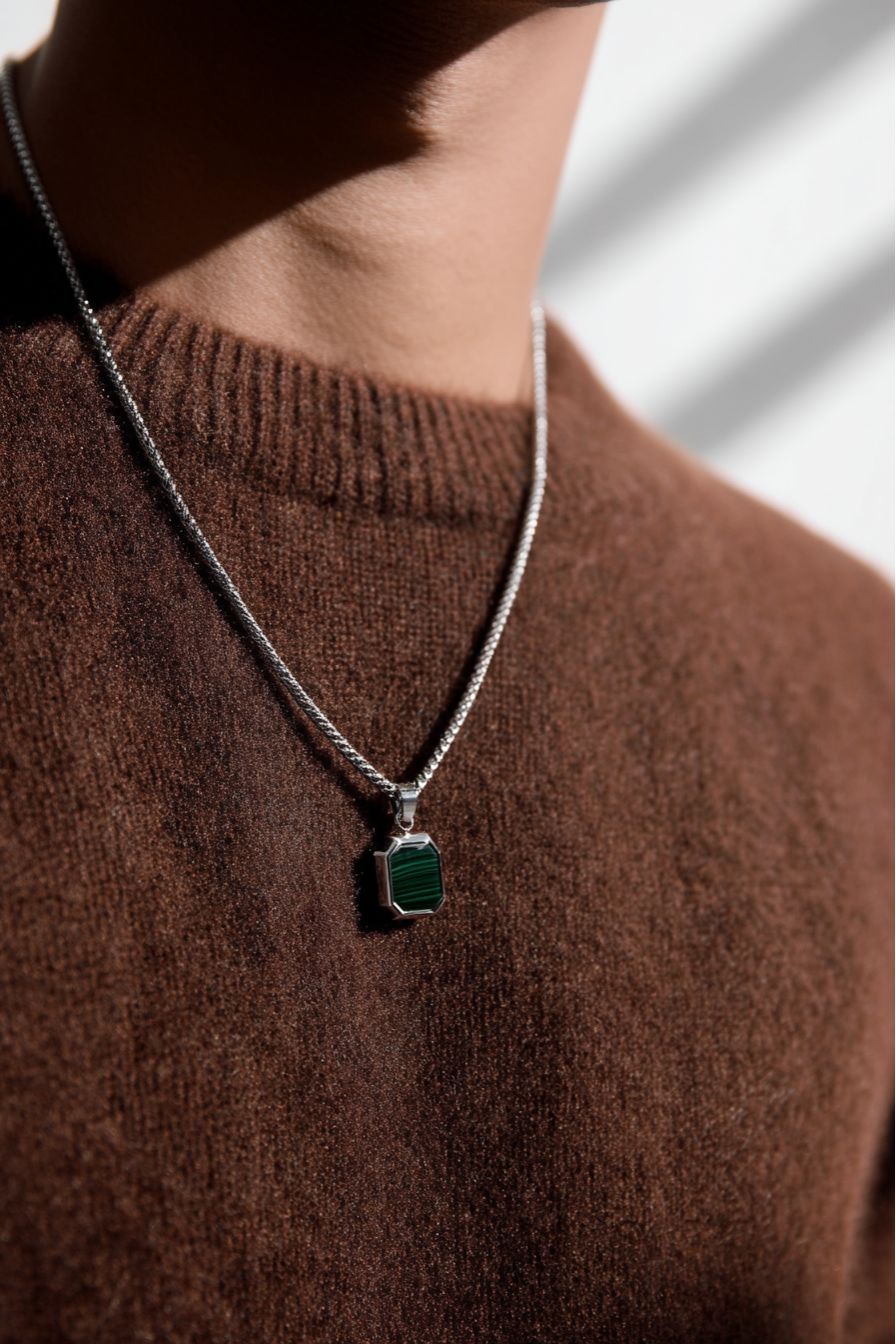 Malachio Necklace | Malachite Silver 6