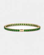 Square Tennis Bracelet | Emerald Green 18K Gold 1
